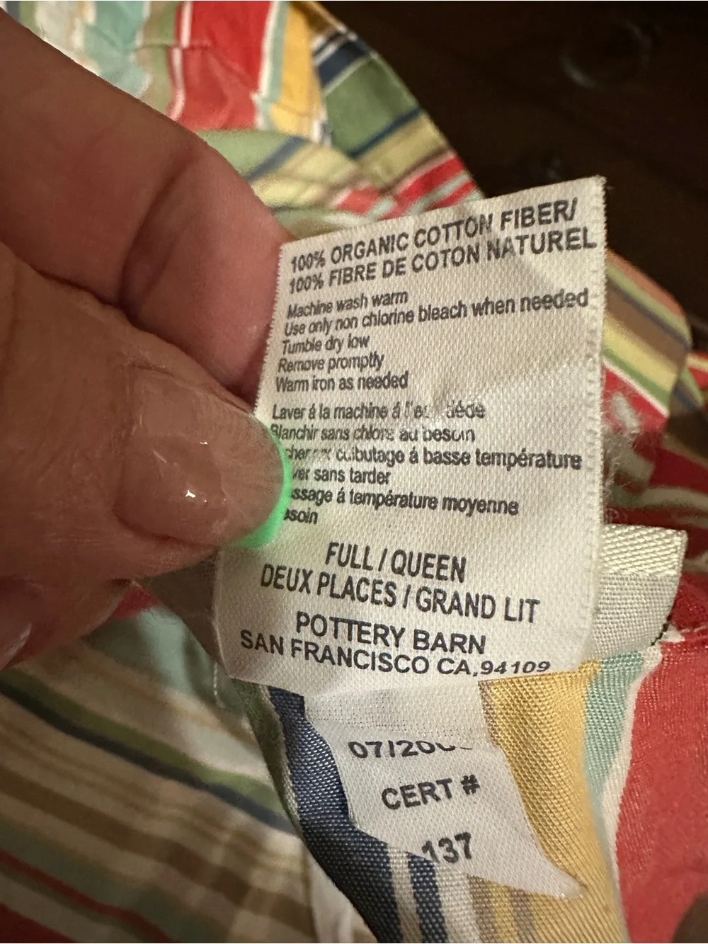 Pottery Barn bright multicolor